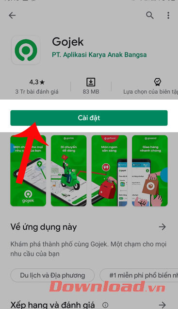 Ấn nút Cài đặt