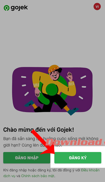 Nhấn nút Đăng ký