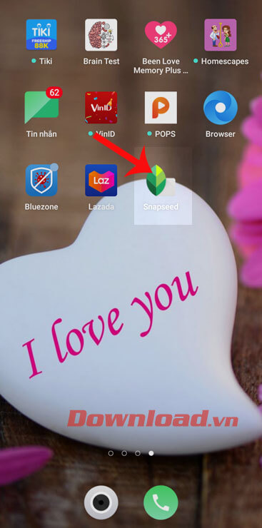 Mở ứng dụng Snapseed