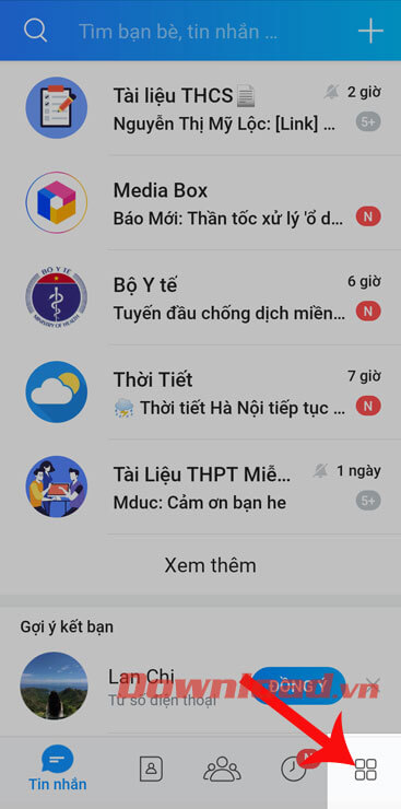 Nhấn vào mục Thêm 