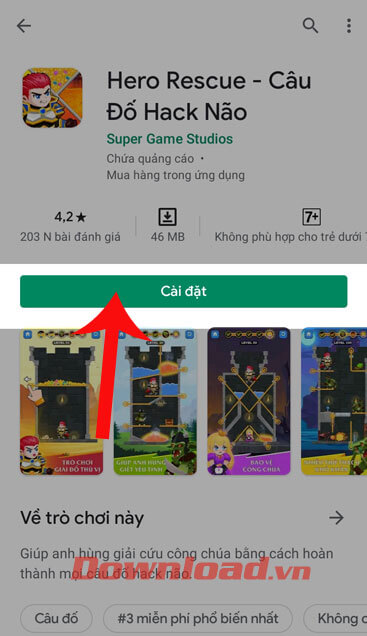 Nhấn vào nút Cài đặt