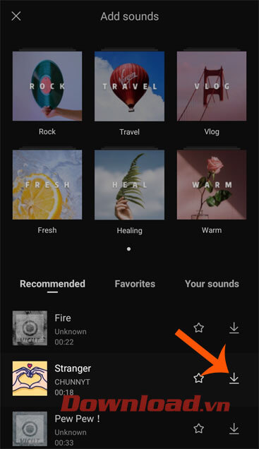 Chọn và tải nhạc cho video