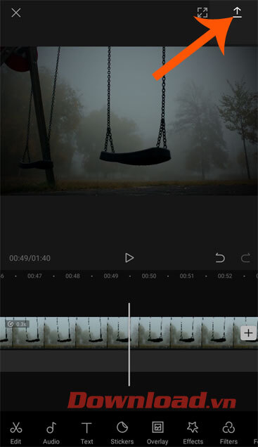 Nhấn vào mục Xuất video