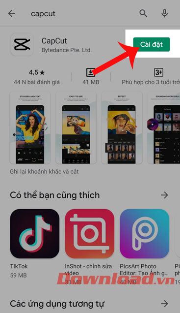 ấn nút Cài đặt