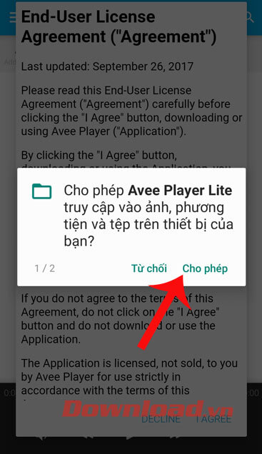 Cấp quyền truy cập cho ứng dụng