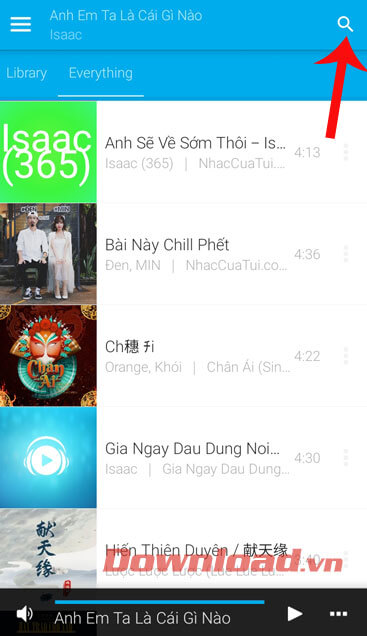 Tìm kiếm bài hát muốn tạo nhạc sóng