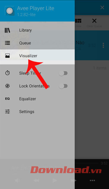 Chọn mục Visualizer