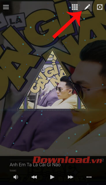 Nhấn vào biểu tượng chiếc bút