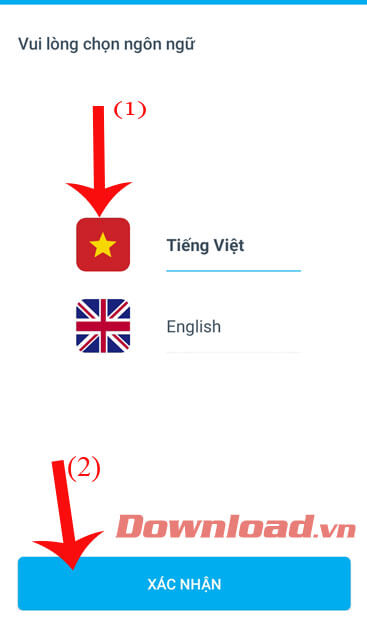 Chọn ngôn ngữ cho ứng dụng 