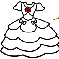 Tranh tô màu váy công chúa đẹp nhất