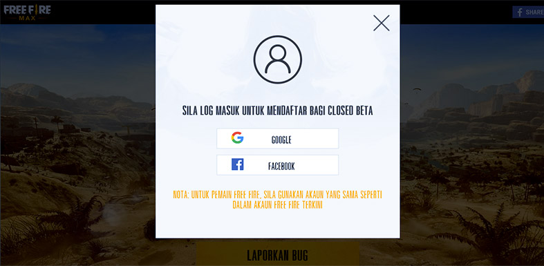 Tick vào nút Google hoặc Facebook để đăng kí.