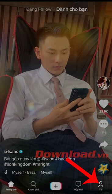 Nhấn vào mục Tôi