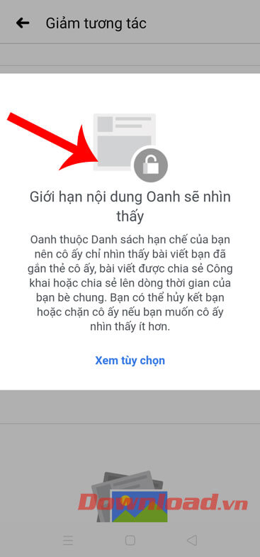 Giới hạn nội dung nhìn thấy