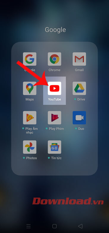 Mở ứng dụng Youtube