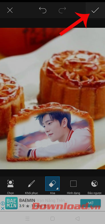 Bấm ào biểu tượng dấu tick