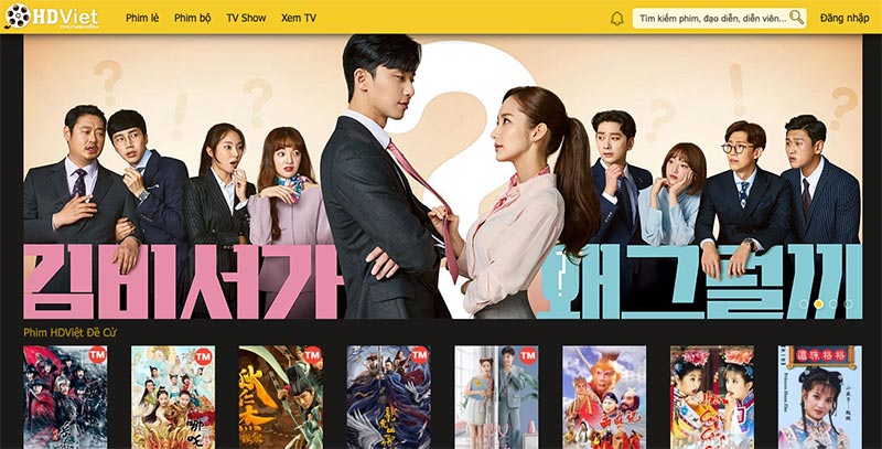 Giao diện trang chủ movies.hdviet.com