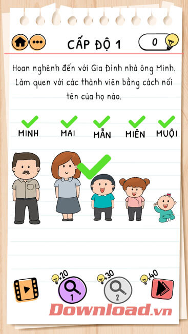 Đáp án câu 1