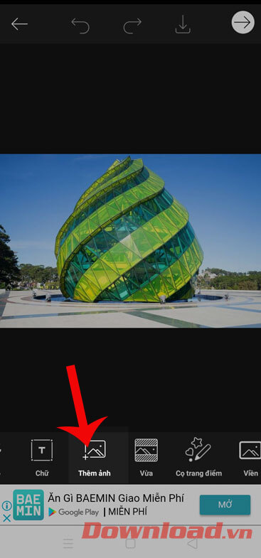 Nhấn vào mục Thêm ảnh