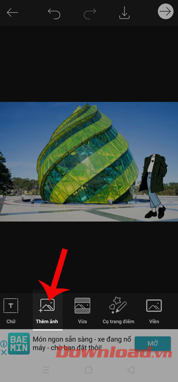 Tiếp tục nhấn vào mục Thêm ảnh