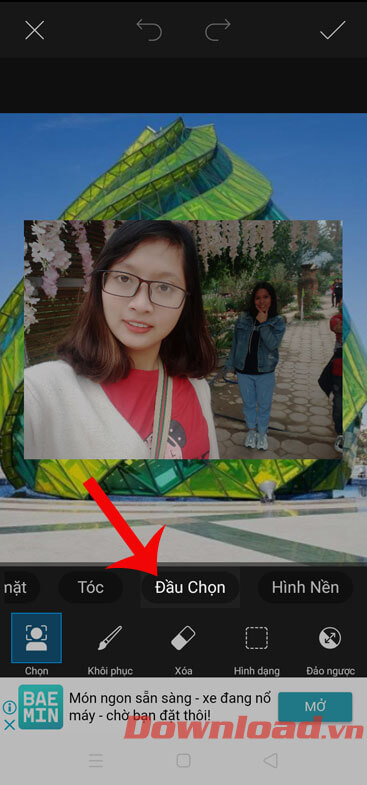 Chọn mục Đầu lọc