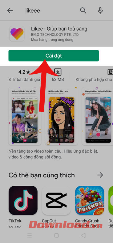 Nhấn nút Cài đặt