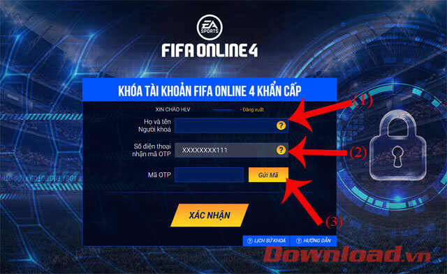 Điền thông tin tài khoản