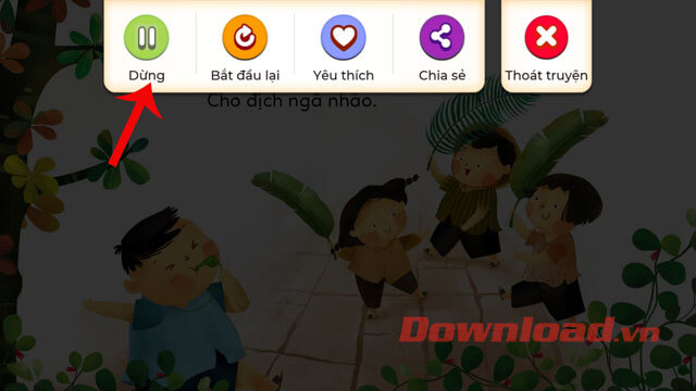 Các mục chức năng khi đọc truyện 