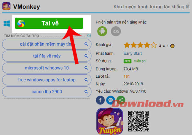 Nhấn nút Tải về