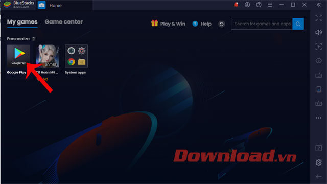 Ấn vào biểu tượng của ứng dụng Google Play