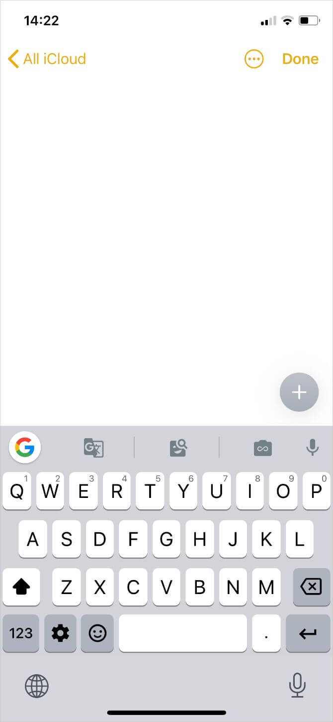 Màn hình chính của Gboard