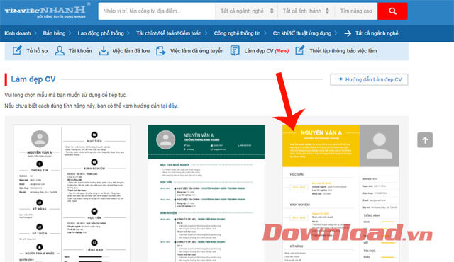 Chọn mẫu CV