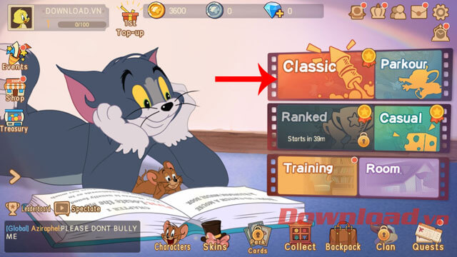 Chọn cấp độ chơi