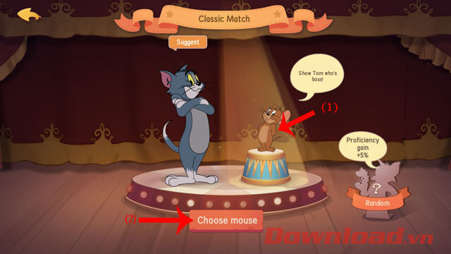 Chọn nhân vật mà mình muốn hóa thân