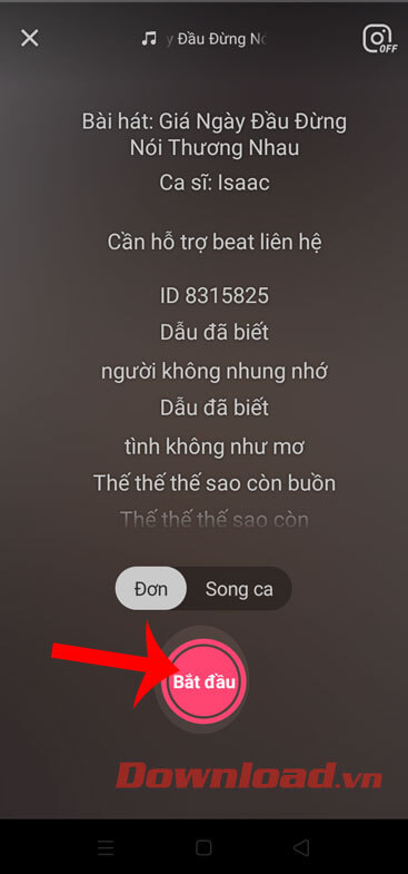 Nhấn vào nút Bắt đầu