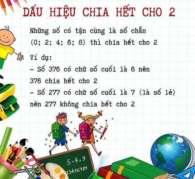Dấu hiệu chia hết cho 2