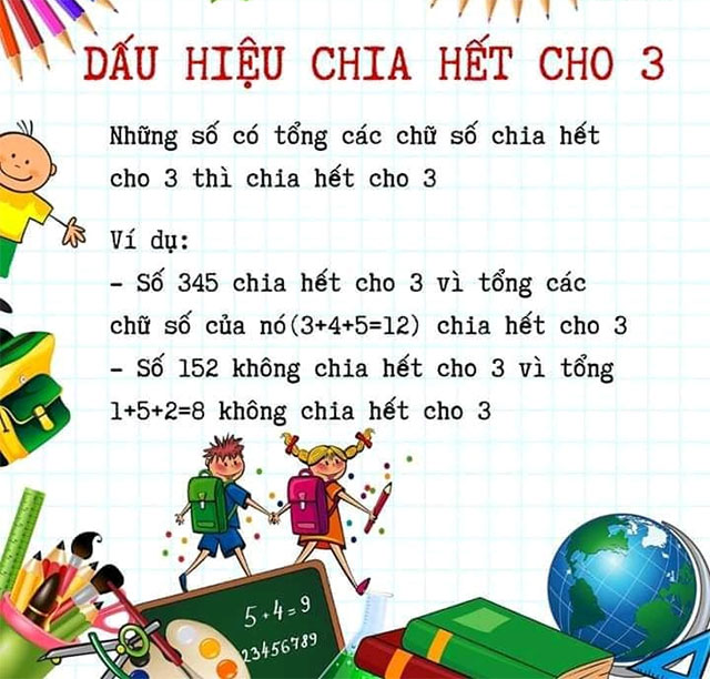 Dấu hiệu chia hết cho 3