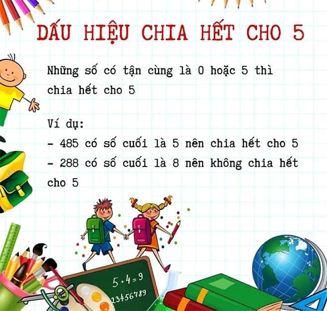 Dấu hiệu chia hết cho 5