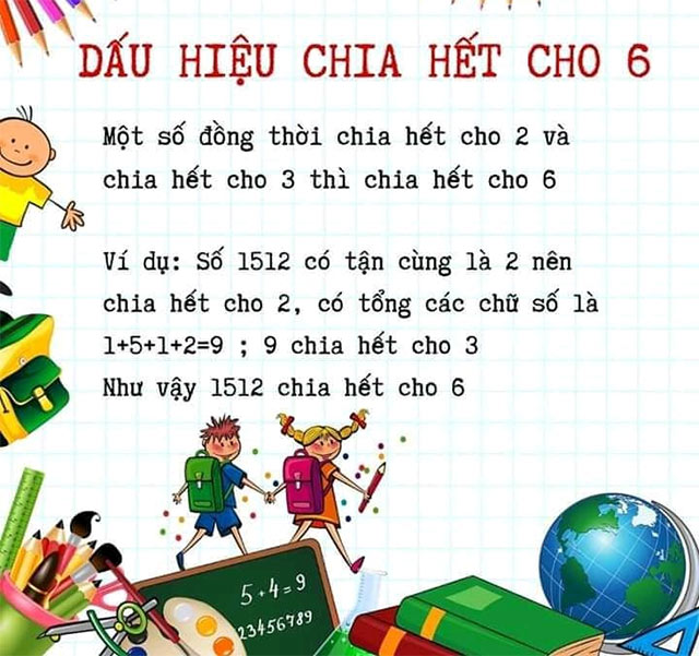Dấu hiệu chia hết cho 6
