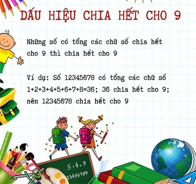 Dấu hiệu chia hết cho 9