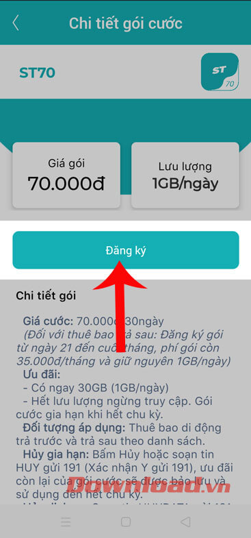 Nhấn nút Đăng ký