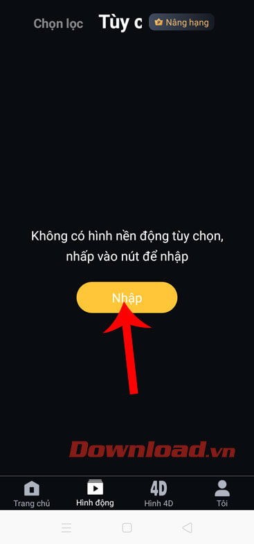 Chạm vào nút Nhập