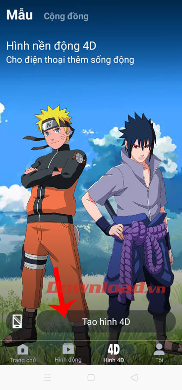 Chạm vào nút Tạo hình 4D