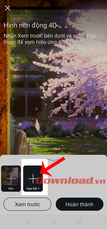 Nhấn vào mục Họa tiết 1