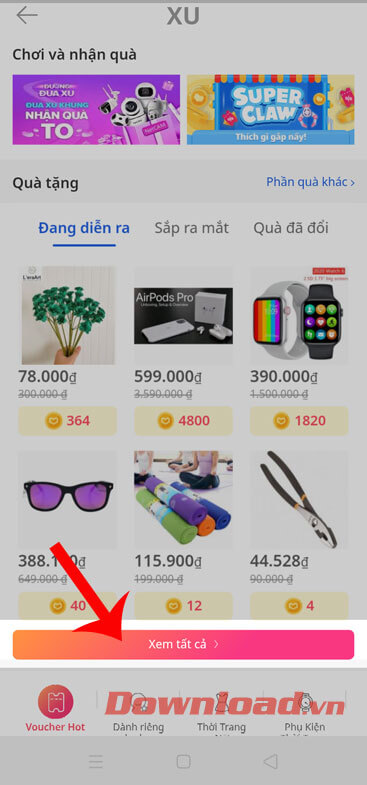 Ấn vào nút Xem tất cả