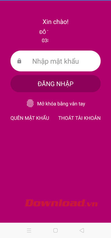 Đăng nhập tài khoản MOMO