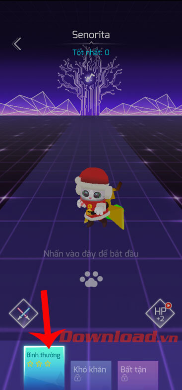 Chọn cấp độ chơi