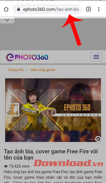 Truy cập vào trang Ephoto 360