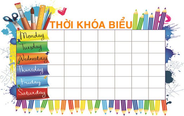 Thời khóa biểu cho học sinh