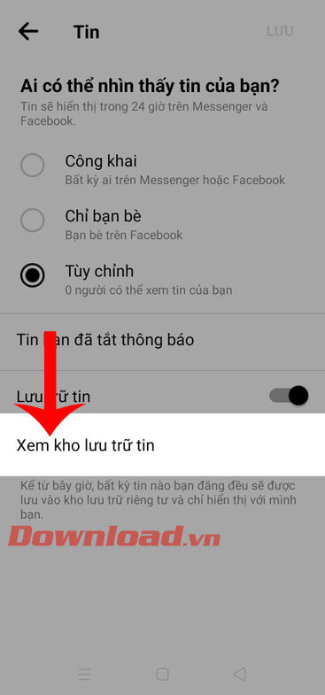 Ấn vào mục Xem kho lưu trữ tin