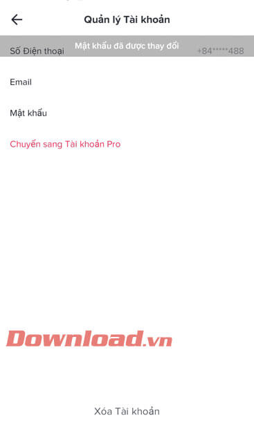 Mật khẩu đã được tạo